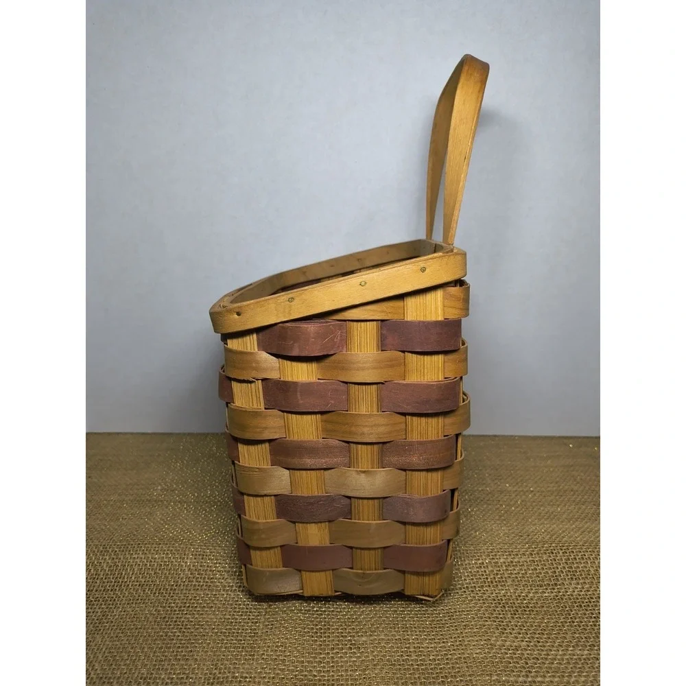 Stars & Stripes American Flag Basket W Handle Americana Home Decor Table Or Wall